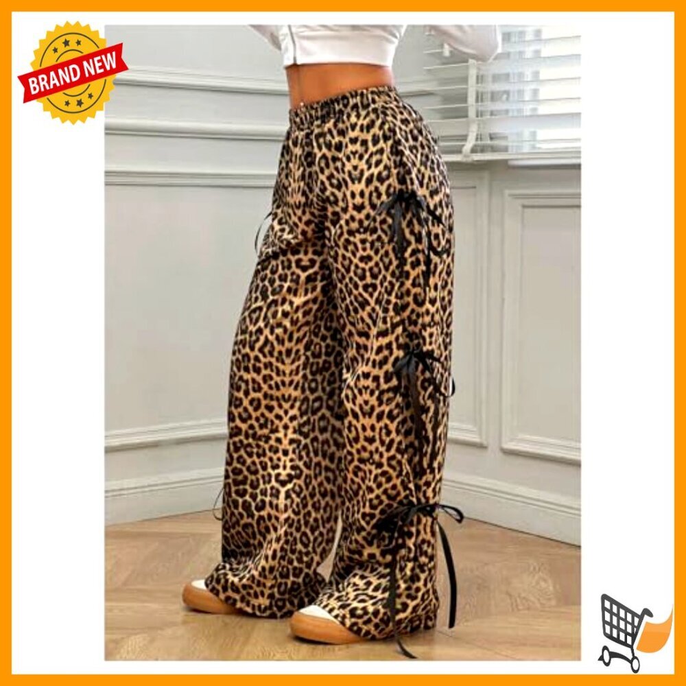 Baggy Sweatpants Elastic Waist Wide Leg Casual Y2K Travel Pants with Pockets - Picture 2 of 5